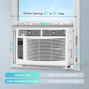 6000 BTU Window Air Conditioner, Cools Rooms Up to 250 Sq. Ft., Energy Saving Window AC Unit with Remote Control, LED Display, Sleep Mode, 3 Cooling Speeds, Washable Filter, Easy Installation Kit Inc