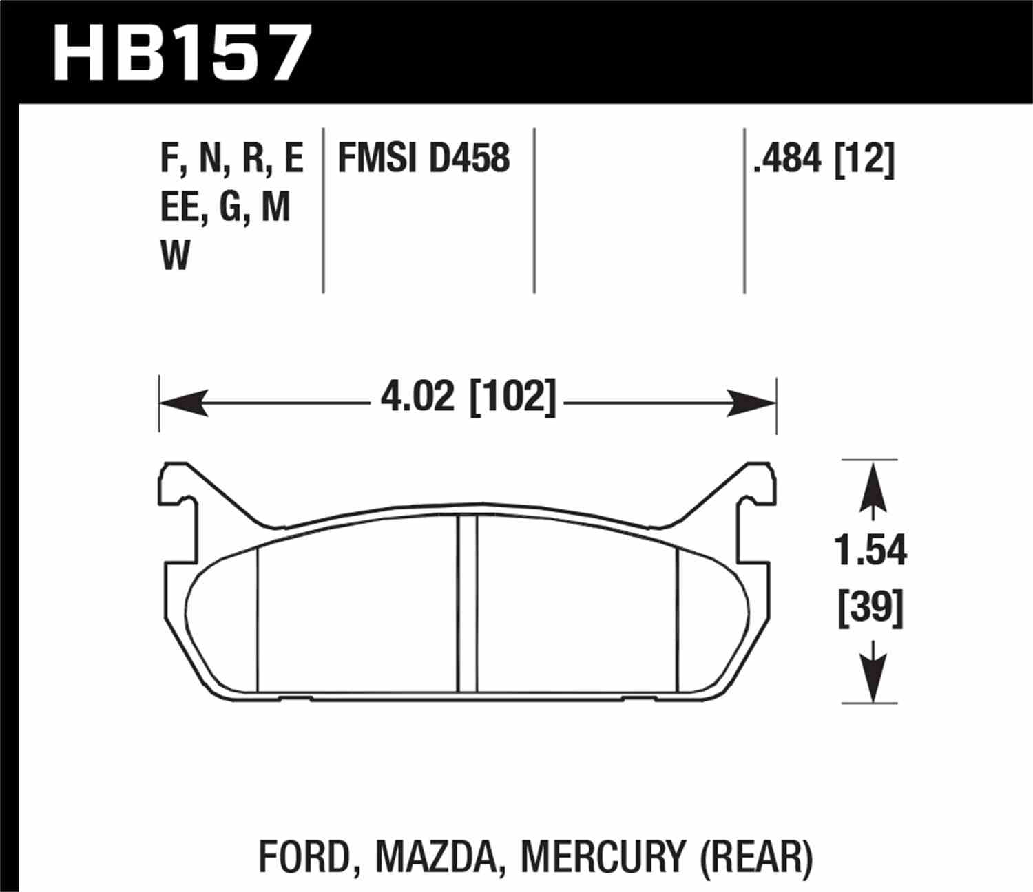 Hawk 89-93 Miata Blue 9012 Race Rear Brake Pads D458 Fits select: 1990-1993 MAZDA MX-5 MIATA, 1991-1996 FORD ESCORT GT