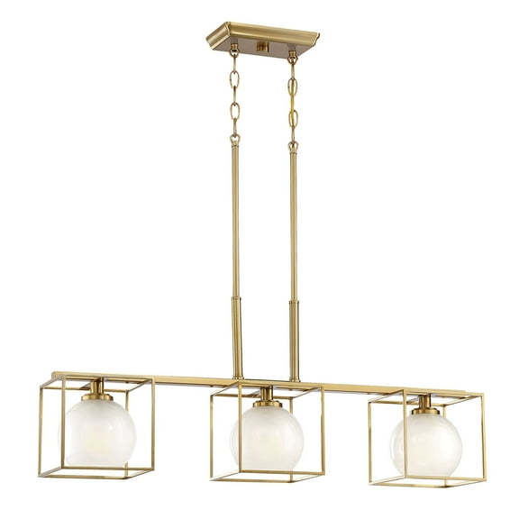 Designers Fountain Cowen Brushed Gold 3 Light Island Chandelier, 94538-BG