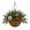 B, variant on Christmas Hanging Basket Planter with Pine Cones, Red Berries, Snowy Needles, Pre-Lit LED, Semi-Circular Tree Design, Holiday Porch Decor