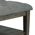 thumbnail image 4 of Fabric Upholstered Ottoman Cocktail Table with Open Bottom Shelf, Gray- Saltoro Sherpi, 4 of 5