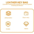 thumbnail image 2 of ZOUSSIQI 2 Pcs Key Key Holder Key Storage Pouches Key Storage Key Pouch Keys Storage Case Clothing Straps for Storage Mini Storage Carrying Pouches Artificial Leather Coffee CA919-89601, 2 of 9