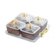 thumbnail image 3 of Platos para servir aperitivos de frutos secos, tarros para galletas y recipientes para condimentos para hoteles. Fumo gris 4 cuadrícula, 3 of 9