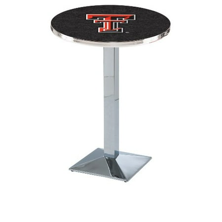 Texas Tech Pub Table - NCAA Pub Table by Holland Bar Stool, Chrome - Texas Tech, 36'' - L217