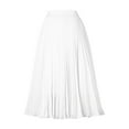 thumbnail image 3 of 2025 Trendy Summer Women's High Elastic Waist Pleated Skirt Knee Length Midi Swing A-Line Flowy Skirt Casual Comfortable, 3 of 3
