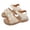 Beige, variant on Ruyang Toddler Girls Open Toe Flat Sandals Summer Flower Girls Shoes Adjustable Straps Beach Party Wedding Sandal