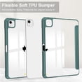 thumbnail image 6 of ELEHOLD Trifold Case for iPad Air 13 inch 2024 -Slim Leather Auto Wake Sleep Kickstand Case Built-in Pencil Holder Acrylic Transparent Clear Back Shockproof Cover for iPad Air 13" 2024,Darkgreen, 6 of 8