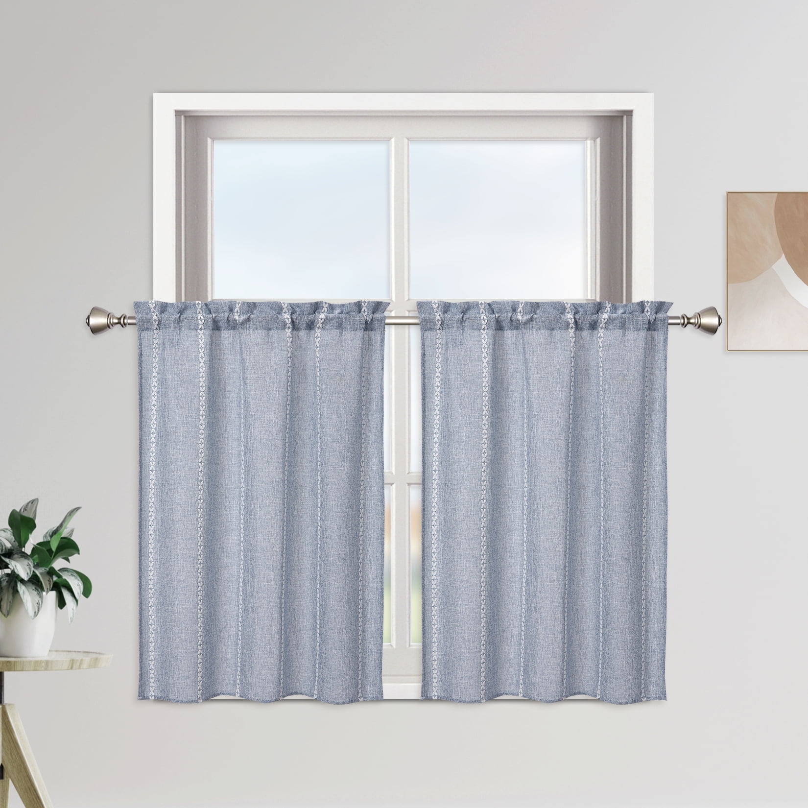 EastVita Kitchen Curtains Small Bathroom Window Treatment Panels ...