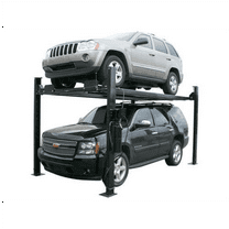 Atlas Automotive Equipment PRO8000EXT 4-Post Vehicle Storage Lift, 10’ Minimum Ceiling Height, 8,000lb Capacity, Extra Tall, 110V, Portable/Free Standing, Diamond Plated Runways, For DIY/Hobbyists