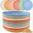thumbnail image 2 of 1PCS/12PCS 9Inch Lightweight Wheat Straw Plates Plastic Plates Reusable Assorted Colors Dinnerware Sets Dishwasher Safe Light green1PCS 9 inches, 2 of 5