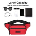 thumbnail image 4 of Bolso de cintura gruesa resistente al desgaste para mujer, con caja registradora de gran capacidad para deportes al aire libre, color rojo, 4 of 6