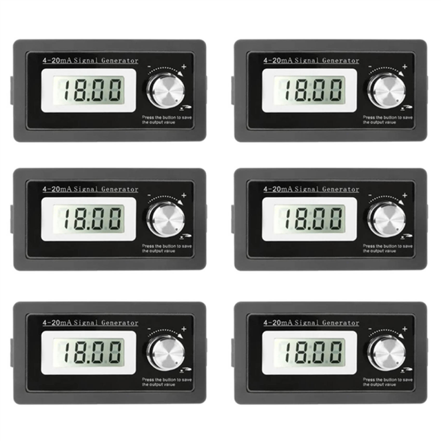 6X New 2-Wire 4-20MA Current Signal Generator Panel-Mounted Current Loop Generator 4 to 20MA Simulator High Precision,6 x Signal Generator