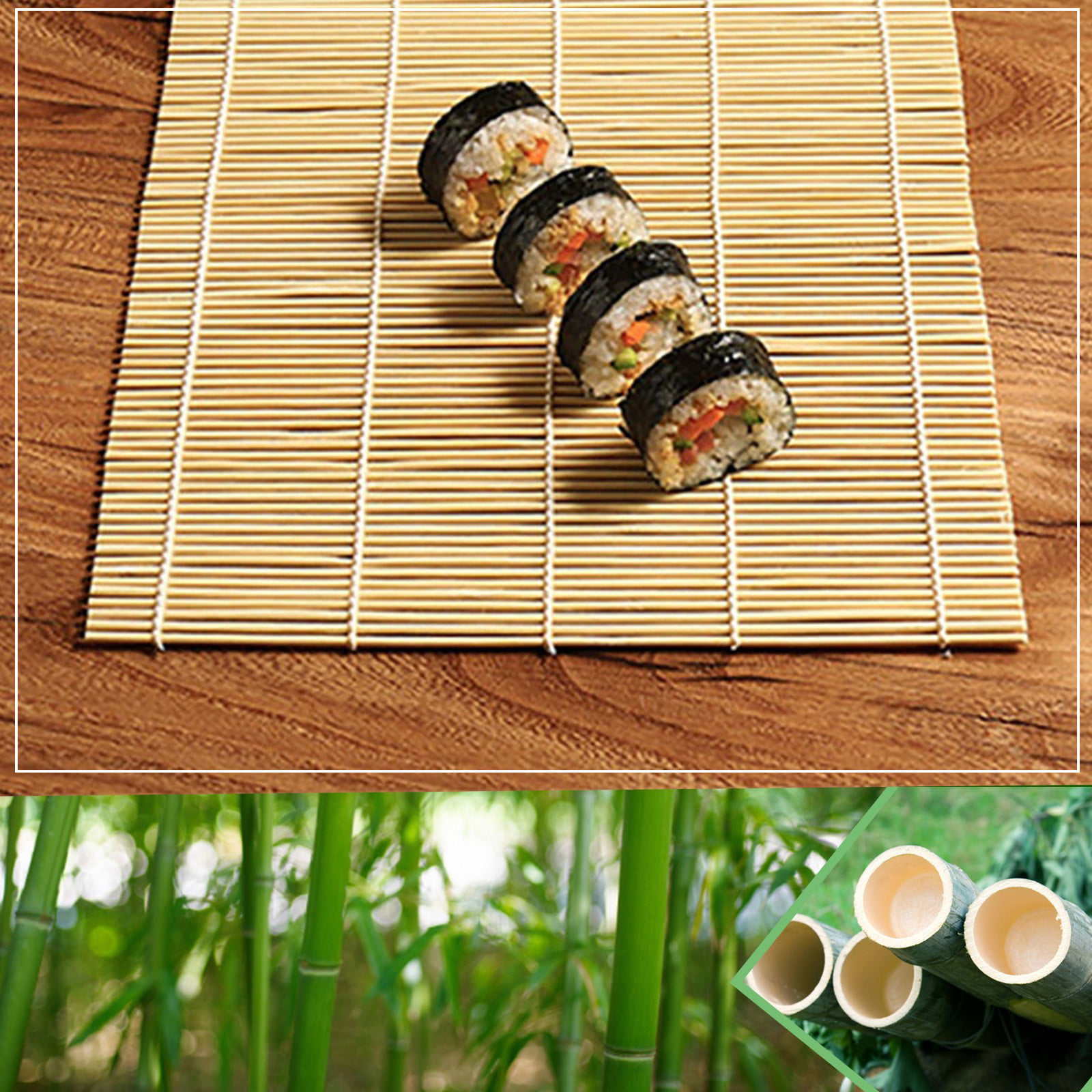  JapanBargain 1574, Sushi Roller Bamboo Sushi Rolling Mat Maker  10.5 inch Square: Sushi Plates: Home & Kitchen