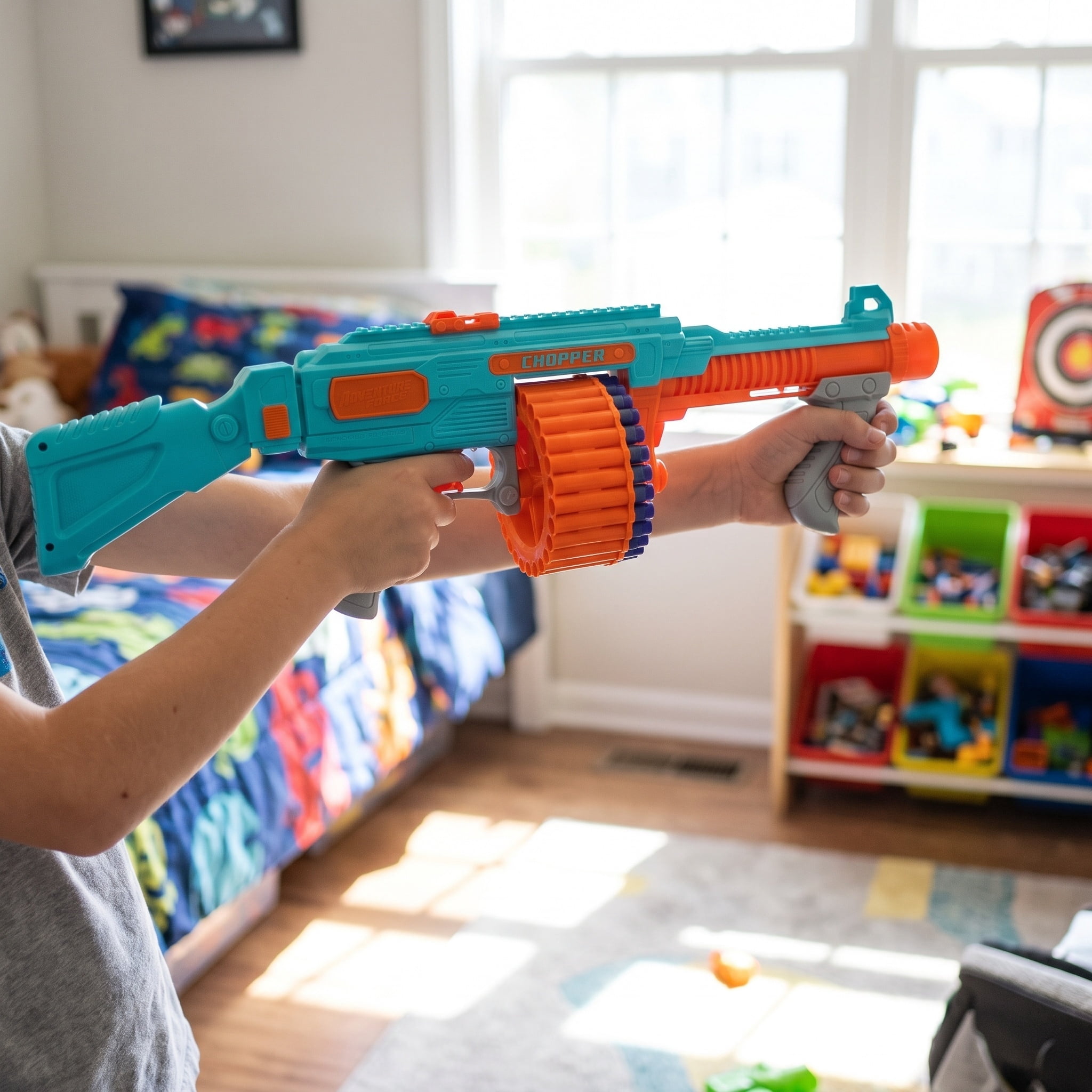 Adventure Force Chopper Submachine Foam Dart Blaster, 34 Pieces