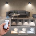 thumbnail image 5 of NookNova 2 Pack LED Battery Operated Wall Sconces with Remote Control, Dimmable Wireless Wall Lamp Wall Light Fixture, Industrial Black Metal Lampshade Wall Lighting for Bedroom, Living Room, Hallway, 5 of 10