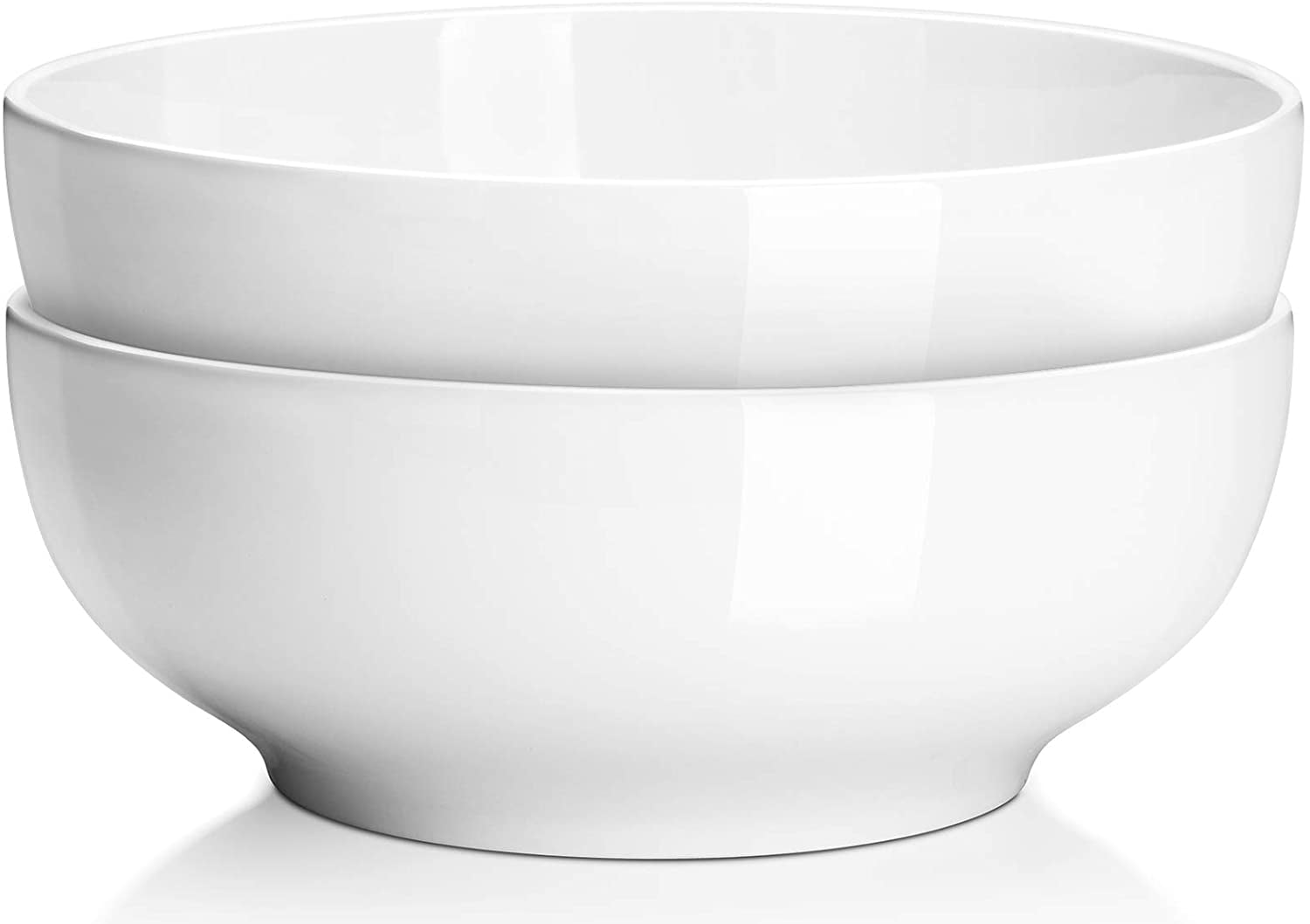 Soup and Fruit Anti Slip and Stackable DOWAN 10 Serving Plate Bowls Set of 2 Large Porcelain Serving Dishes for Dinner White Serving Bowls and Platters for Salad Pasta 1900ml 
