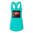 thumbnail image 2 of 1971 Hemi Plymouth Cuda American Muscle Car | Womens Cars and Trucks Jersey Racerback Tank Top, Tahiti Blue, X-Large, 2 of 3
