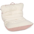 thumbnail image 2 of Big Joe Roma Bean Bag Chair, Oat Sherpa and Desert Rose, Vegan Suede, 3 feet, 2 of 7