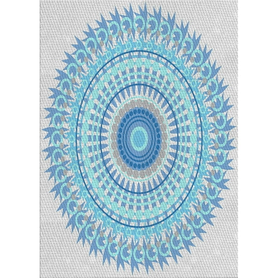 Ahgly Company Machine Washable Indoor Rectangle Transitional Robin Egg Blue Area Rugs, 2' x 4'