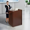 thumbnail image 7 of 23.6*45.7*15.7in Mobile Lectern Podium Stand, Hostess Stand with Wheels, Portable Mobile Standing Laptop Desk with Storage Shelf, Wooden Speaking Lectern, Home Office Classroom Pulpit, 7 of 7