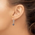 thumbnail image 3 of Auriga Fine Jewelry 925 Sterling Silver Rh-plated and Beaded 6-7mm Black FWC Pearl Leverback Dangle Earrings for Women, 3 of 6