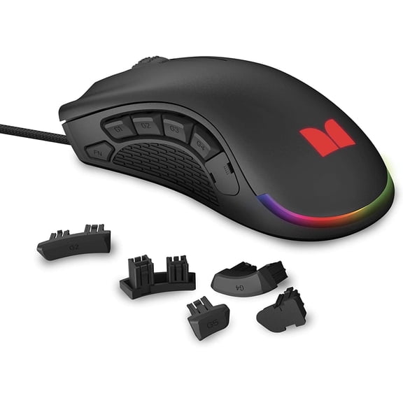 Monster Alpha 9.0 RGB Wired Gaming Mouse, 16,000 DPI, Programmable Buttons & LED Lighting, Ergonomic Optical Mouse, Black