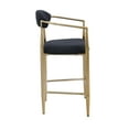 thumbnail image 2 of Modern Boucle Bar Stools Set Of 2 Modern Upholstered Bar Height Barstools Vintage High Island Chairs with Metal Frame/Back/Arms for Kitchen/Home Pub/Dining Room,Black+Gold Metal Furniture Dining, 2 of 7