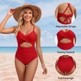 thumbnail image 5 of SOMER Women's Swimsuits One Piece Bathing Suit for Women Tummy Control Cutout High Waisted Bathing Suit Wrap Tie Back 1 Piece Swimsuit, 5 of 8