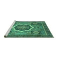 thumbnail image 2 of Ahgly Company Machine Washable Indoor Rectangle Abstract Turquoise Blue Modern Area Rugs, 3' x 5', 2 of 4