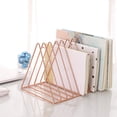 thumbnail image 1 of Triangle Desktop Magazine File Holder Rack, Sturdy 9 Slot Iron Storage Book Sorter Organizer Bookshelf for Office Home Decoration, 1 of 6