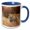 Blue/White, variant on 3drose, Mule Deer Buck Autumn Landscape., 11oz Two-tone Green Mug