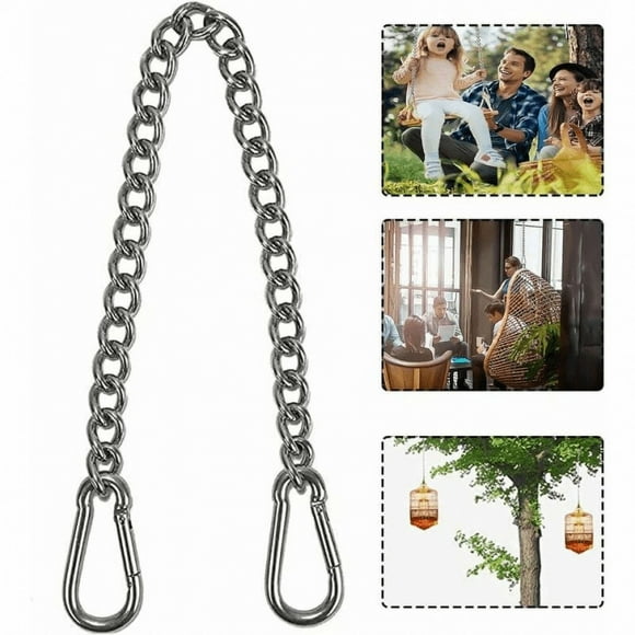 Hanging Chair Chain, Chain with Two Carabiners, Swing Hooks, 26 Inch Stainless Steel Hanging Chair Chain with Two Carabiners for Indoor and Outdoor Hanging Chair