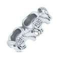 thumbnail image 4 of Rounded Seven Elephants Oxidized Finish Animal Ring Band 925 Sterling Silver Size 9, 4 of 5