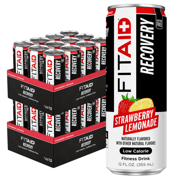 FITAID Recovery Blend, Strawberry Lemonade, 12-oz. cans (Pack of 24)