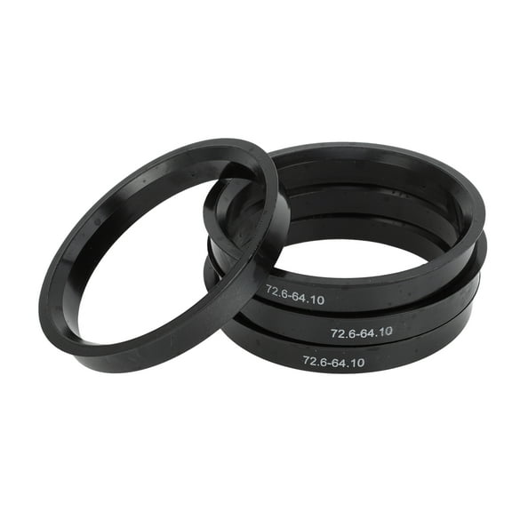 Unique Bargains Hub Centric Rings, 64.1mm ID 72.6mm OD  Car Wheel Hubrings ABS Plastic Black, 4pcs