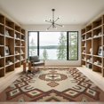 thumbnail image 2 of ODIKA Cowgirl Medallion With Southwestern Frame Rustic Cabin Aztec Playful Expressive Non-Slip Chair-Friendly for Dining Room, Basement, Large Office, 2 of 7