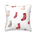thumbnail image 1 of Square Throw Pillow Covers with Core, Colorful Christmas Socks Pillows for Sofa Beds, 20"x20", 1 of 9