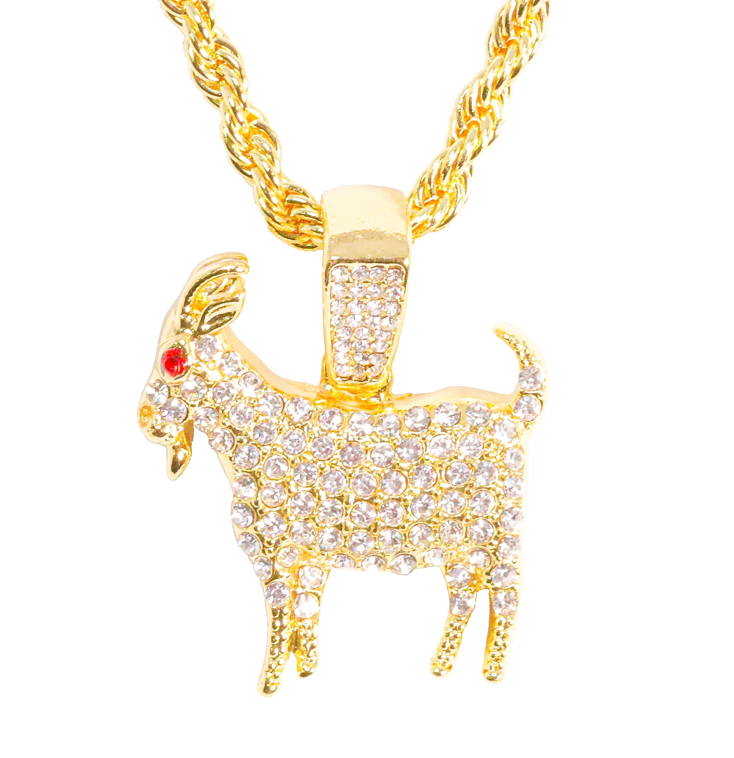 iced out goat pendant