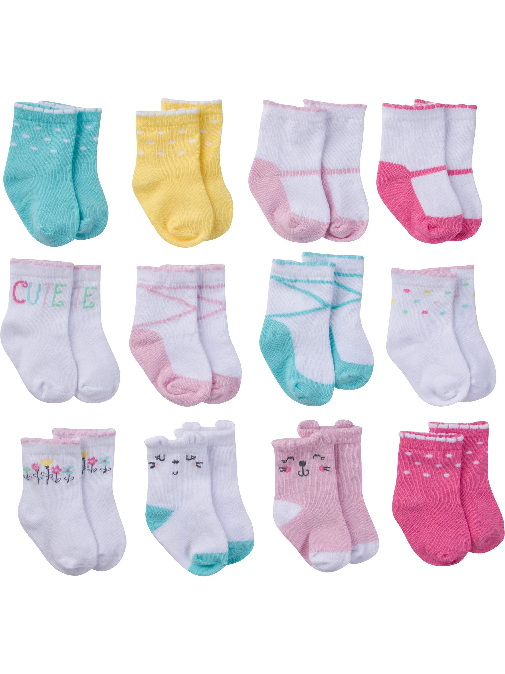 Details about   2 Packs Baby Girls Wee Tots Socks 12 Pair Size 12-24m NEW 