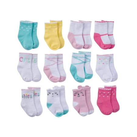 Onesies Brand Assorted Stay-on Jersey Ankle Bootie Socks, 12-Pack (Baby