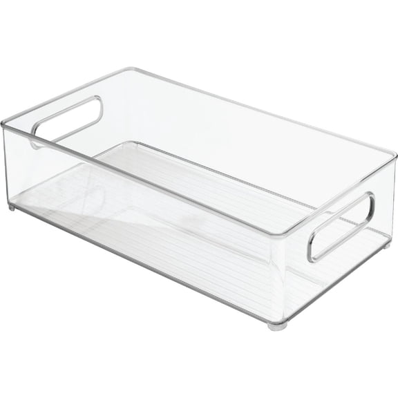 iDesign Plastic Portable Deep Storage Bin with Handles for Organizing Refrigerator, Freezer, Pantry, BPA-Free, Clear