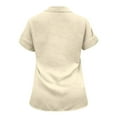 thumbnail image 3 of TYGHBN Women's Solid Color Linen Short Sleeve Casual Loose Shirt Medium Women Shirt Long Sleeve for Women Tops Athletic Long Sleeve Shirt Women Shirts Women Casual Womens Shirts Short Sleeve Womens, 3 of 4