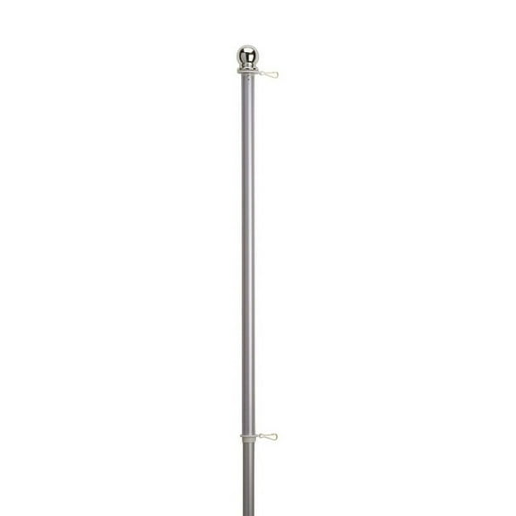 Valley Forge Flag Pole Aluminum - Rust Resistant, Ground Mount, Solid Shaft - 6 Ft, Silver, 1 Pack