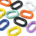 thumbnail image 2 of 10Pcs Spray Painted Alloy Spring Gate Rings Oval Ring Mixed Color 25x15.5x4mm inner diameter: 16x7.5mm, 2 of 6