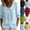 #01 Light Blue, variant on Womens 3/4 Length Sleeve Button Down Blouses Peter Pan Collar Cotton Linen Loose Flowy Fit Tops Soft Wrinkle Resistant Casual Summer Office Shirts , L, #01 Green