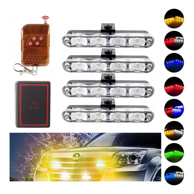Luz Faro Estrobo De Parrilla Delantera Para Auto Emergencia
