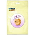 thumbnail image 1 of I Love Heart My Pomeranian Golden Pink Dog Pet Pinback Button Pin Badge, 1 of 2