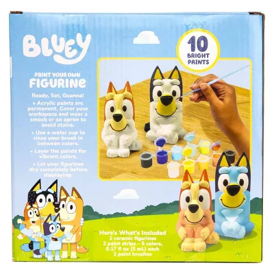 Bluey 2ct Paint -Your -Own Figurines Craft Kit