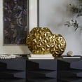 thumbnail image 2 of CosmoLiving by Cosmopolitan 13" Geometric Faceted Gold Aluminum Metal Vase, 2 of 7