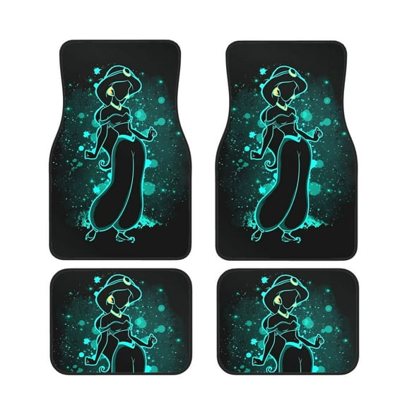 Cartoon Fairy Tales Princess Car Floor Mats 4pc Set Anti Skid Vehicle Floor Mat Car Carpet For Front Rear Seats Universal Auto Interior Accessories
